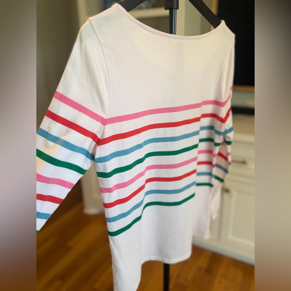 Boden White Tee with Pale Pink Logo - Picture 7 of 9